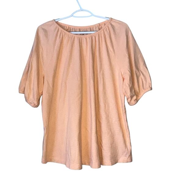 Croft & Barrow Short Sleeve Peach Textured Blouse Size XL - Picture 1 of 11
